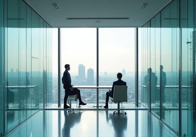 東京のモダンなオフィスでのビジネスミーティング